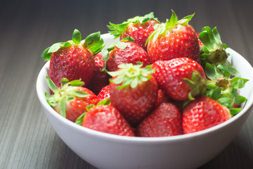 Photo session of fresh organic strawberries.
