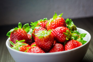 Photo session of fresh organic strawberries.