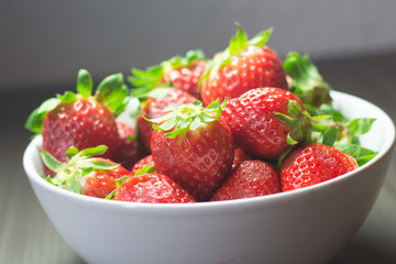 Photo session of fresh organic strawberries.