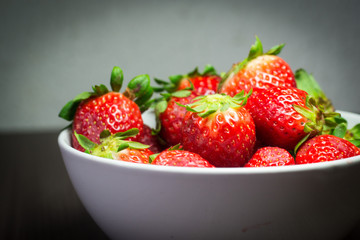 Photo session of fresh organic strawberries.