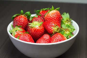 Photo session of fresh organic strawberries.
