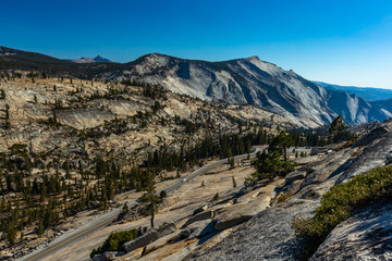 Southwest usa Yosemite National Park California valley pools mountains and forests.