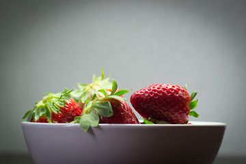 Photo session of fresh organic strawberries.