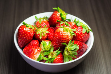 Photo session of fresh organic strawberries.
