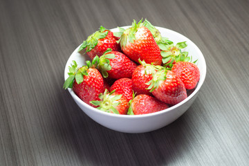 Photo session of fresh organic strawberries.