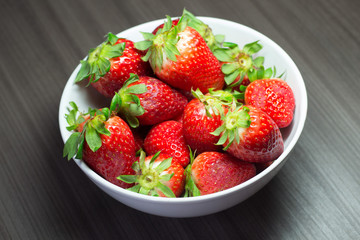 Photo session of fresh organic strawberries.