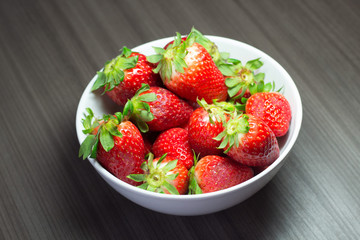 Photo session of fresh organic strawberries.