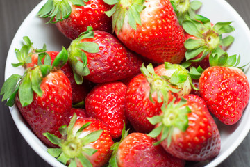 Photo session of fresh organic strawberries.