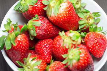 Photo session of fresh organic strawberries.