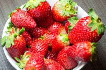Photo session of fresh organic strawberries.