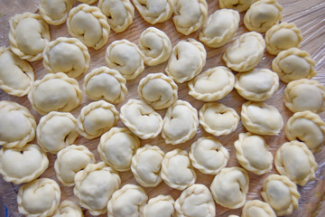 dumplings on the wooden background