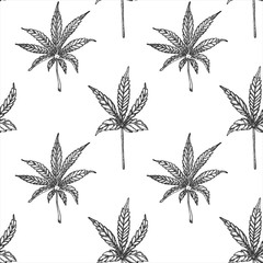 Vector ink  cannabis pattern