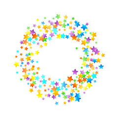 Rainbow Festive Confetti. Carnival Star Falling.