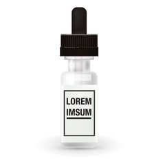 Blank vape liquid bottle mockup isolated