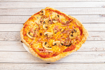 Freshly baked pizza