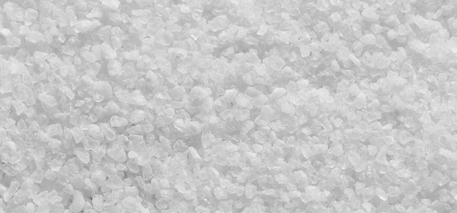 White sea salt closeup background texture, macro photography from above