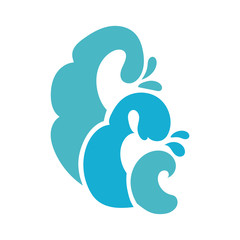 water waves ocean flat style icon