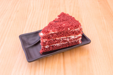 Red velvet cake portion