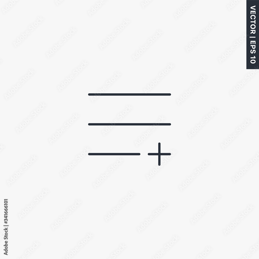 Poster add to list, linear style sign for mobile concept and web design