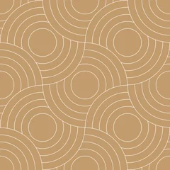 Gordijnen Abstracte retro patroon van geometrische vormen. Gouden mozaïek achtergrond. Geometrische golf van cirkels achtergrond, vector © dinadankersdesign