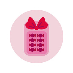 birthday gift box block and flat style icon