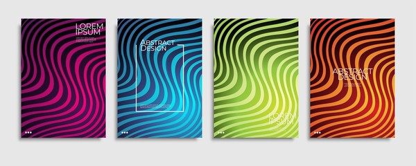 Brochure cover templates set. Minimal colorful gradient abstract background. A4 eps10 vector.