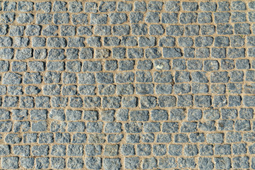 pattern of old paved cobblestone street