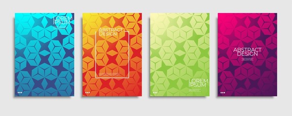 Brochure cover templates set. Minimal colorful gradient abstract background. A4 eps10 vector.