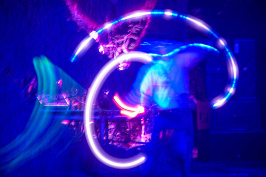 poi spinning in a psychedelic festival in sylhet bangladesh