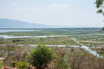 Looking from above the Inle Lake. Myanmar