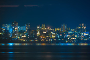 Mumbai skyline with skyscrapers in the evening. Mumbai, Maharashtra, India
