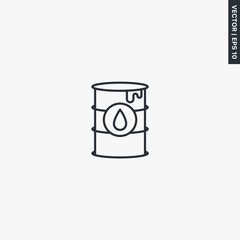 Oil barrel, linear style sign for mobile concept and web design
