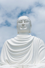 Nha Trang, Vietnam - March 20, 2019: Statue of the Big Buddha in Long Son Pagoda, Vietnam