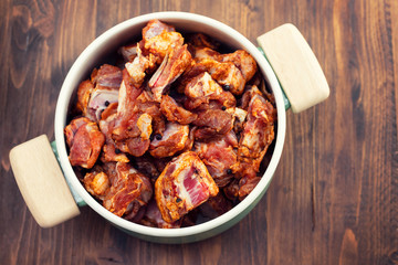 lamb marinated with red pepper, garlic and black pepper