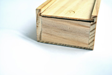 old wooden box isolated on white