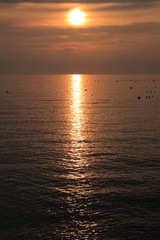 室手海岸　夕日