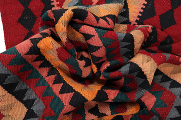 Old and modern Persian Colourful Arabesque and handmade carpet, rug gelim, patchwork, and Gabbeh...