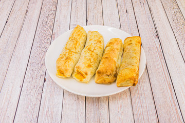 typical italian stromboli plate