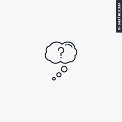 Thinking, linear style sign for mobile concept and web design