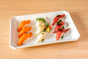 Image of assorted Japanese nigiri