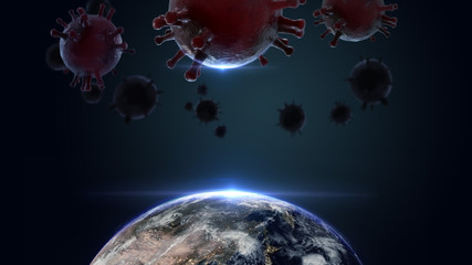 World Corona Virus Mockup 3D Rendering Design