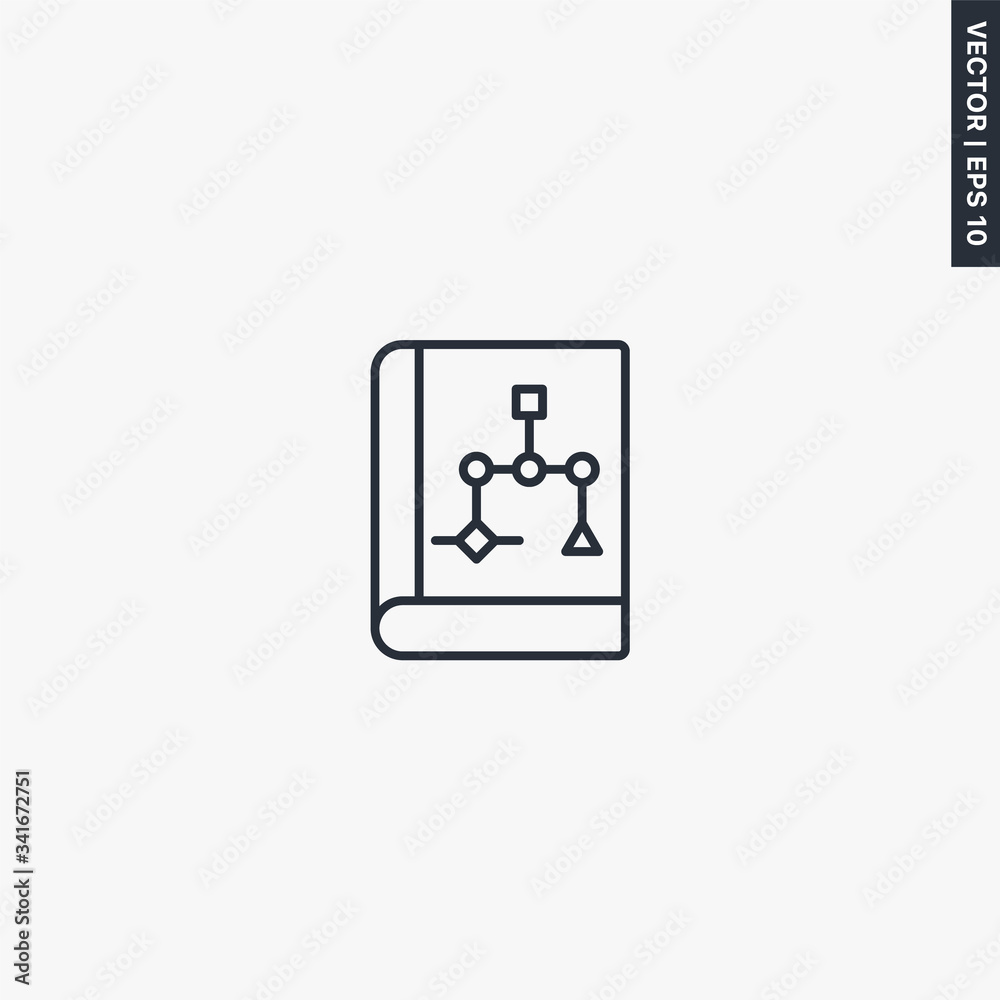 Poster workflow, linear style sign for mobile concept and web design