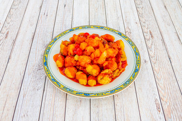 Chinese sweet and sour chicken dish