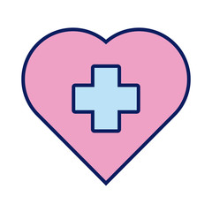 Obraz premium heart with cross solidarity line and fill style