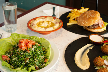 Moroccan dishes in restaurant