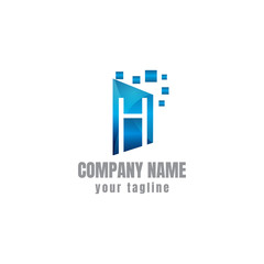 Initial H Letter Logo Design Vector Template. Monogram and Creative Alphabet Letters icon Illustration.