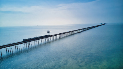 Southend pier with a train