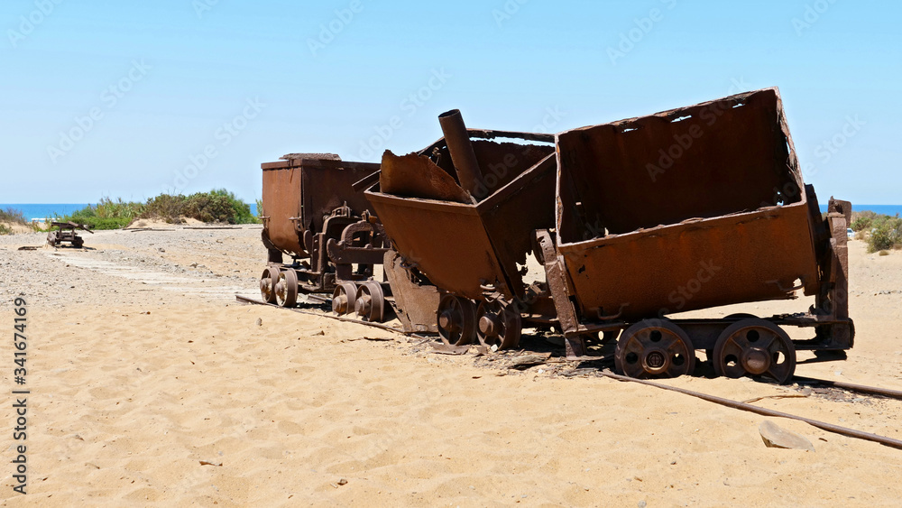 Wall mural sardinia- desert de piscinas, old railway