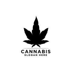 cannabis leaf symbol vector logo template silhouette