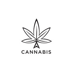 cannabis leaf symbol vector logo template silhouette